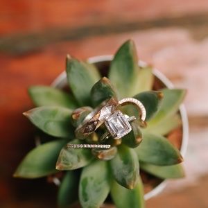 2 Carat White Sapphire • Emerald Cut Engagement Ring w/ Halo